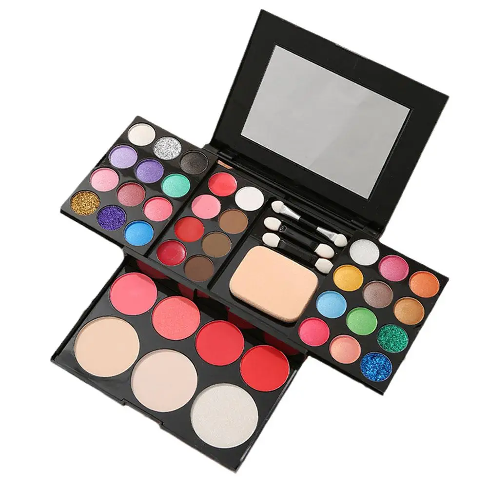 Palette de maquillage pour les yeux, kit de maquillage, fond de teint, fard à joues, ensemble d'outils cosmétiques, rouge à lèvres, 39 couleurs, Q7W1, 1 pièce