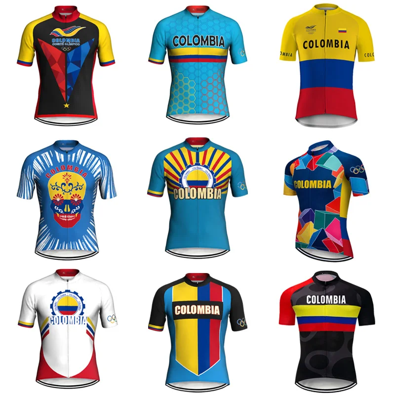 Colombia Cycling Sweater, Short Sleeve Wear, Road Bike Shirt, Motocross Jacket, Bicycle Clothes, Hiking Top, Rider Youth, Summer