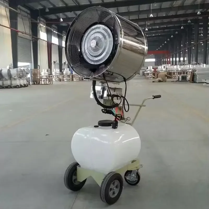 Stainless Steel Centrifugal Fan Low Noise Movable Atomizing Spray Cooling Dust Disinfection for Greenhouse