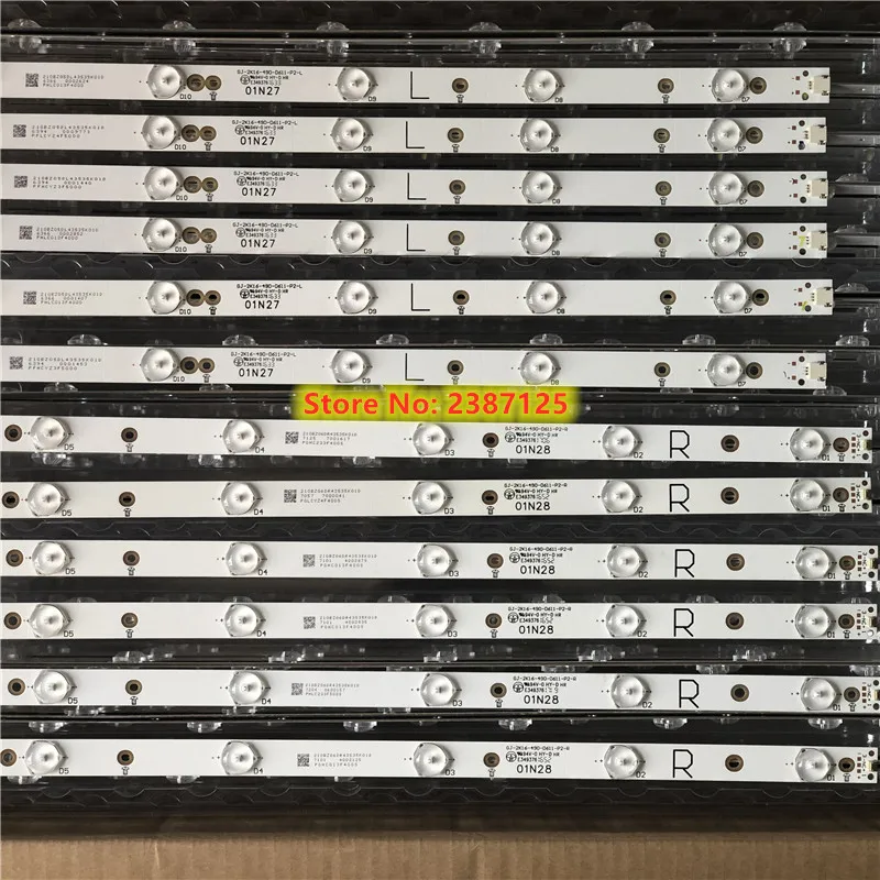 LED Backlight Strip  LB49007 V0 GJ-2K16-490-D611-P2-L R 01N27 01N28 49PUF6401/T3 49PUF6701 49PUF6721/T3  49PUF6650/T3 TPT490F2