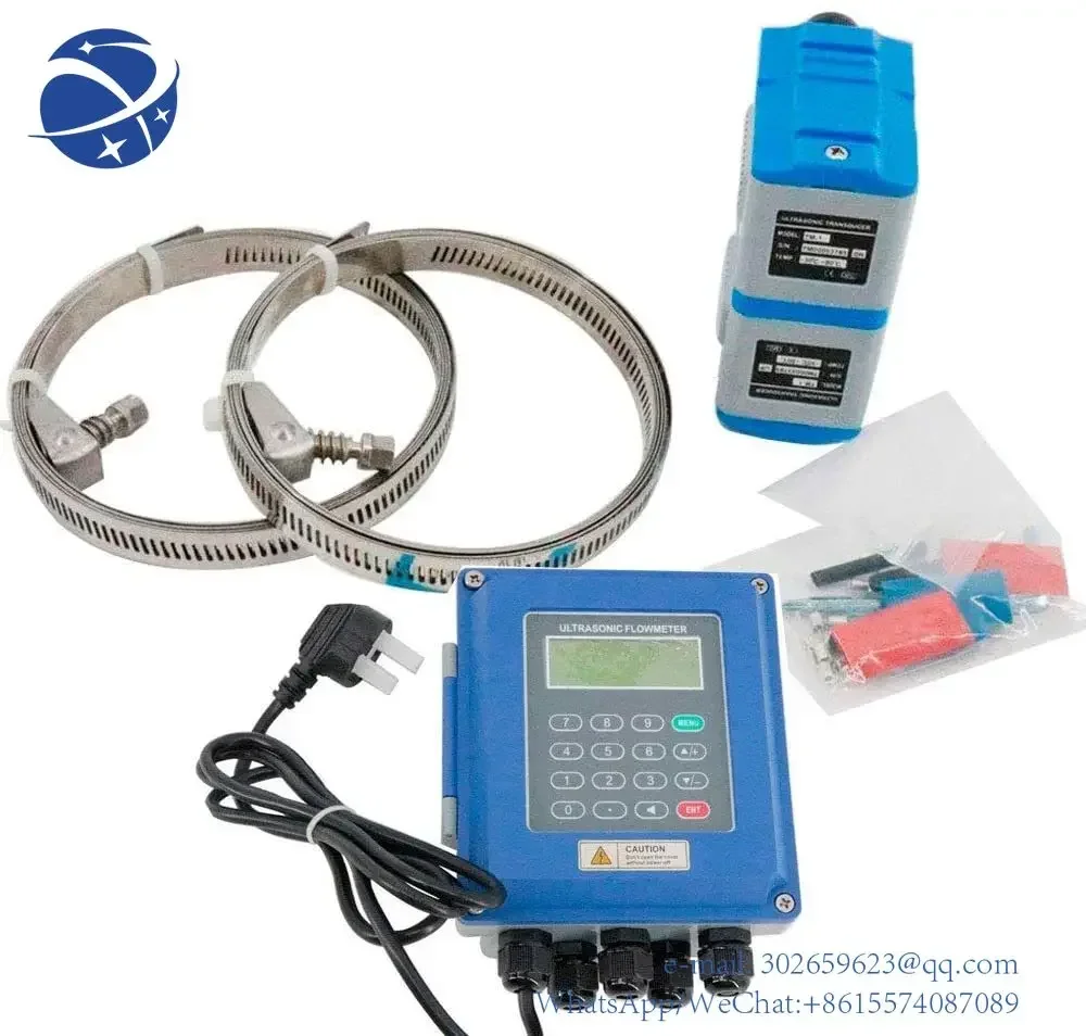 

yyhc Digital Portable Ultrasonic Flowmeters TUF-2000B-TM-1 Flow Meter DN50-700mm with TM-1 Medium Clamp-on Transducer