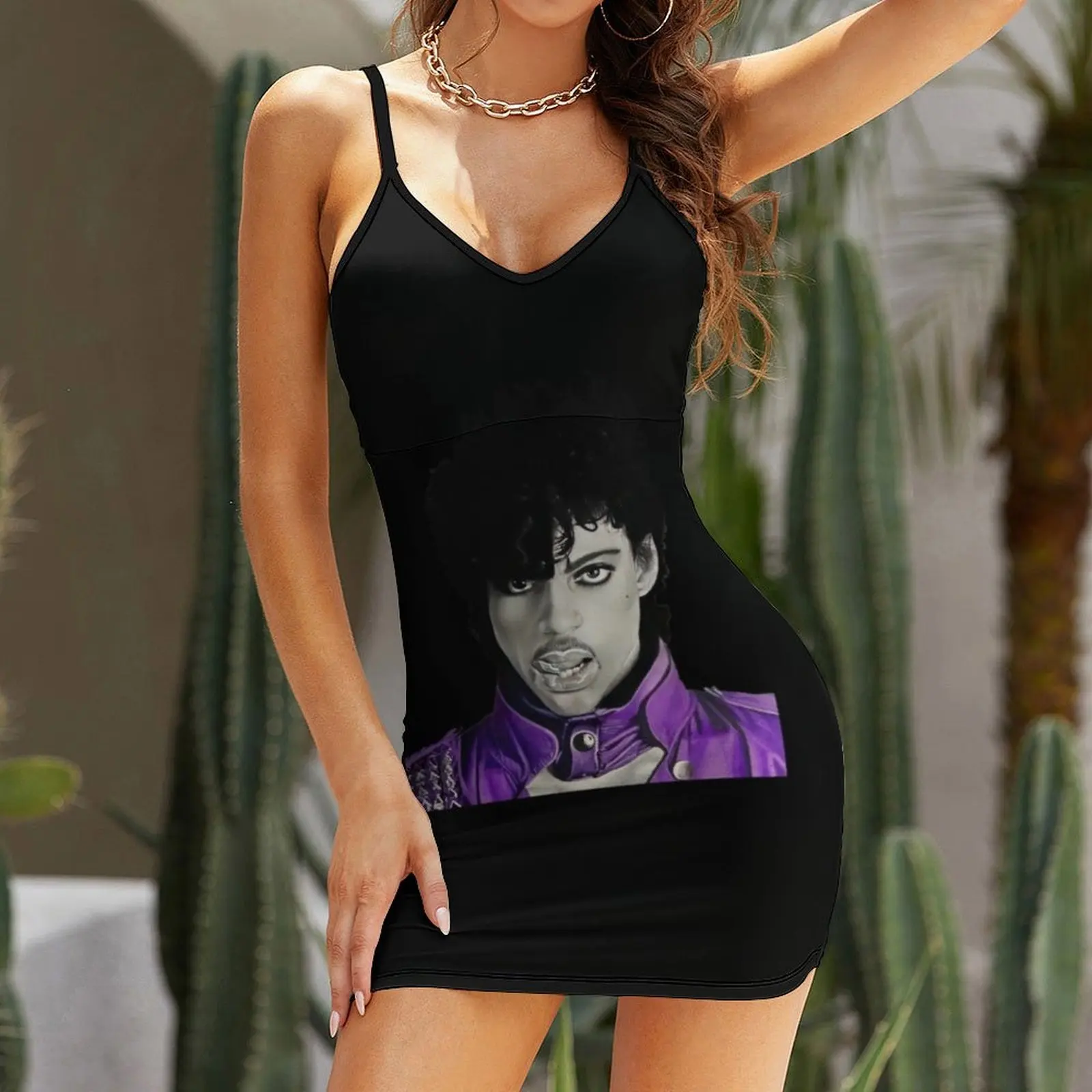 Prins tekening Prince Stage Sling Dress jurk dames elegante luxe jurken voor prom zomerjurk dagelijks sexy korte jurken gedurfd