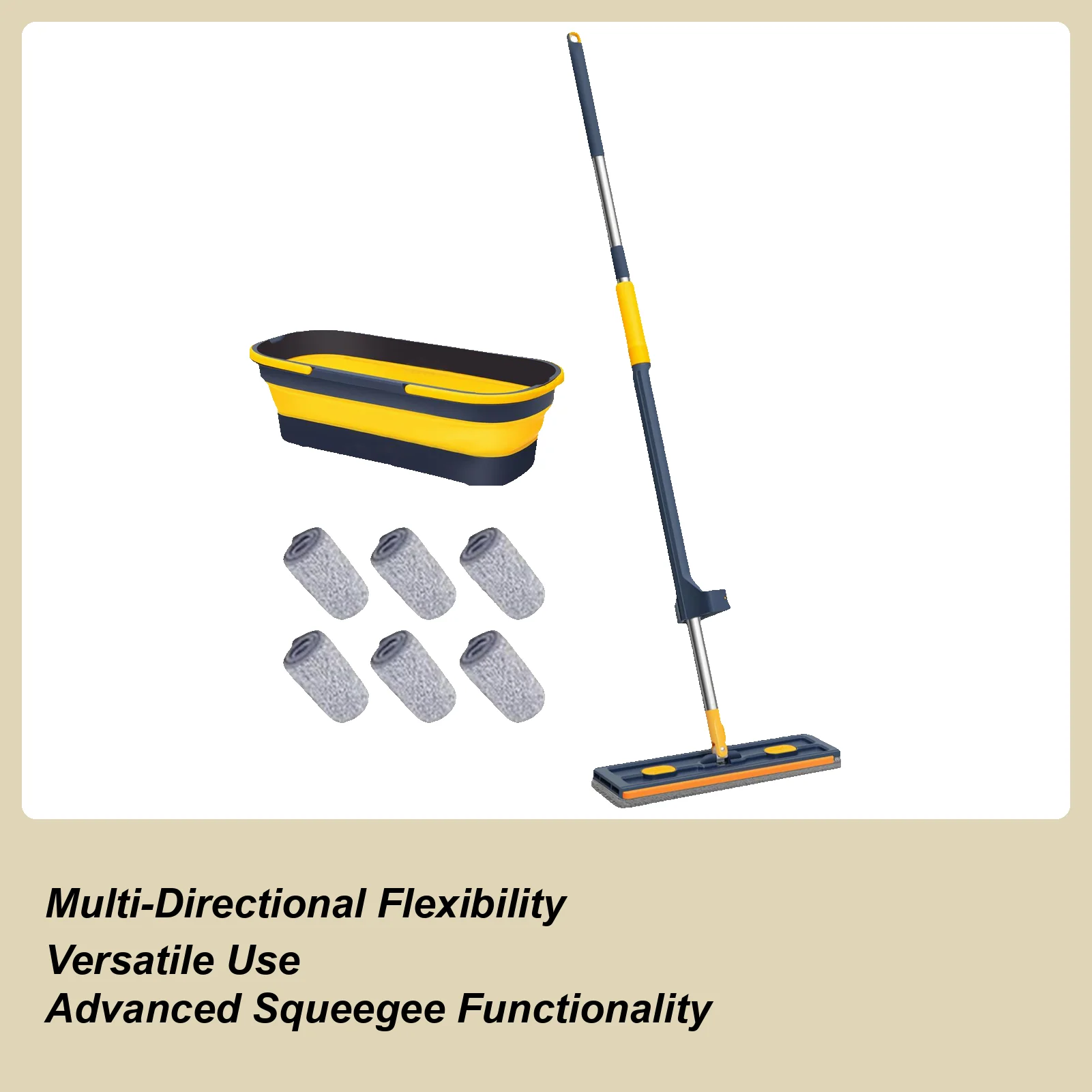 Flat Mops for Floor Cleaning Cleaning Tool for Floor Large 360 Rotatable Flat Mop for Home Living Room Bedroom Carpet Tile