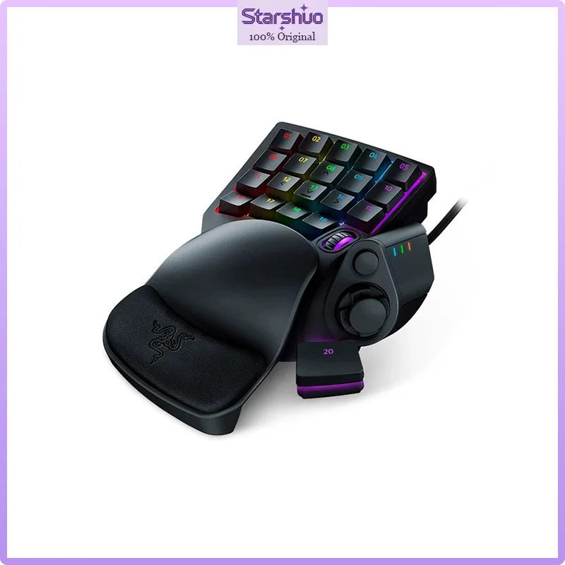 Razer Tartarus Pro Mercury One Hand Gaming Keypad Analog Optical Switch 32 Programmable Keys Chroma RGB Backlit Wired Keypad for