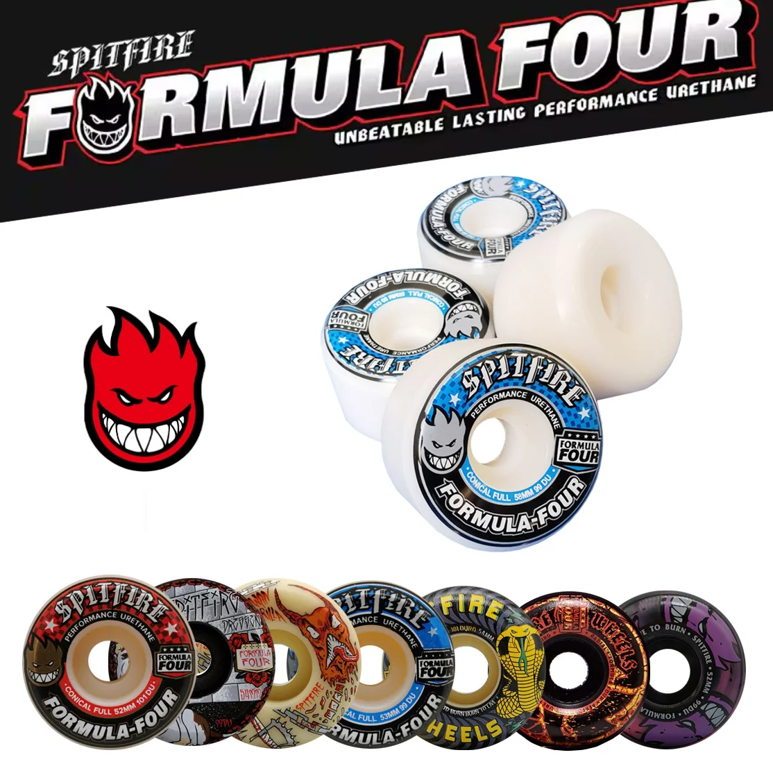 58MM SF skateboard wheel full conical and round shapes 99D 101D good quality pu polyurethane skate wheel