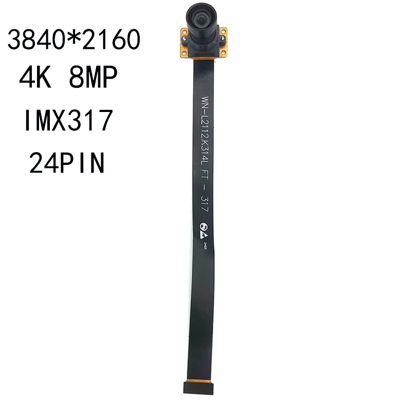 4K HD 8MP MIPI CSI camera module and IMX317 sensor 24PIN interface 3840*2160 DFOV 95°120 ° 145° fixed focus For video recording