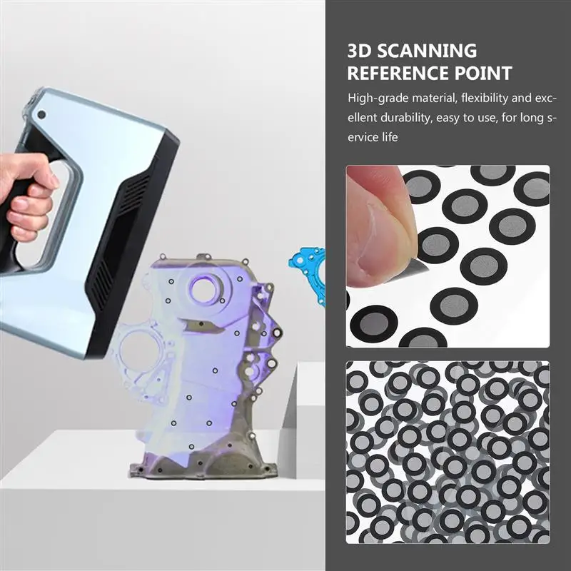 Imagem -02 - Reference Scanning Scanner Reflective Marker Film Markers Marking Reflection Points Wear Resistant Scan Spray Dot Folhas 3d