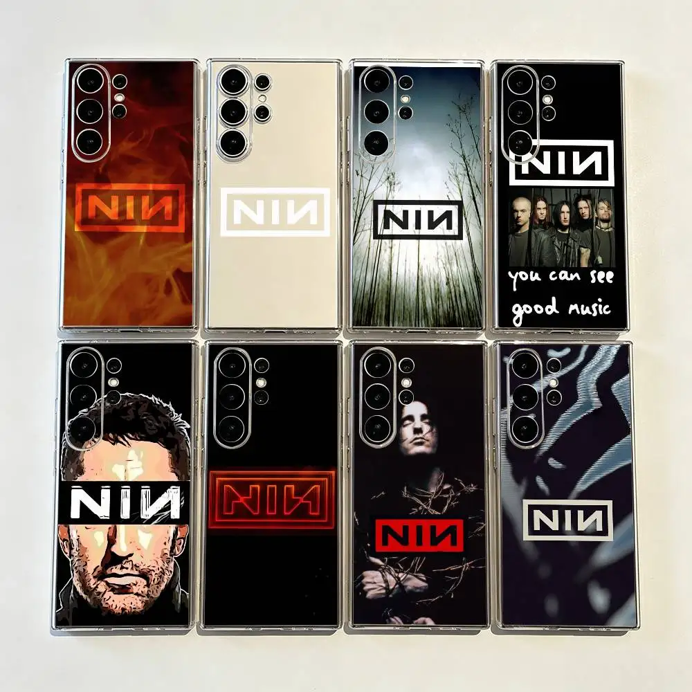 Nine Inch Nails Precise Hole Transparent Printed Phone Case for Samsung Galaxy S26/S25/24/23/22/30/21/10/9,Ultra,Plus