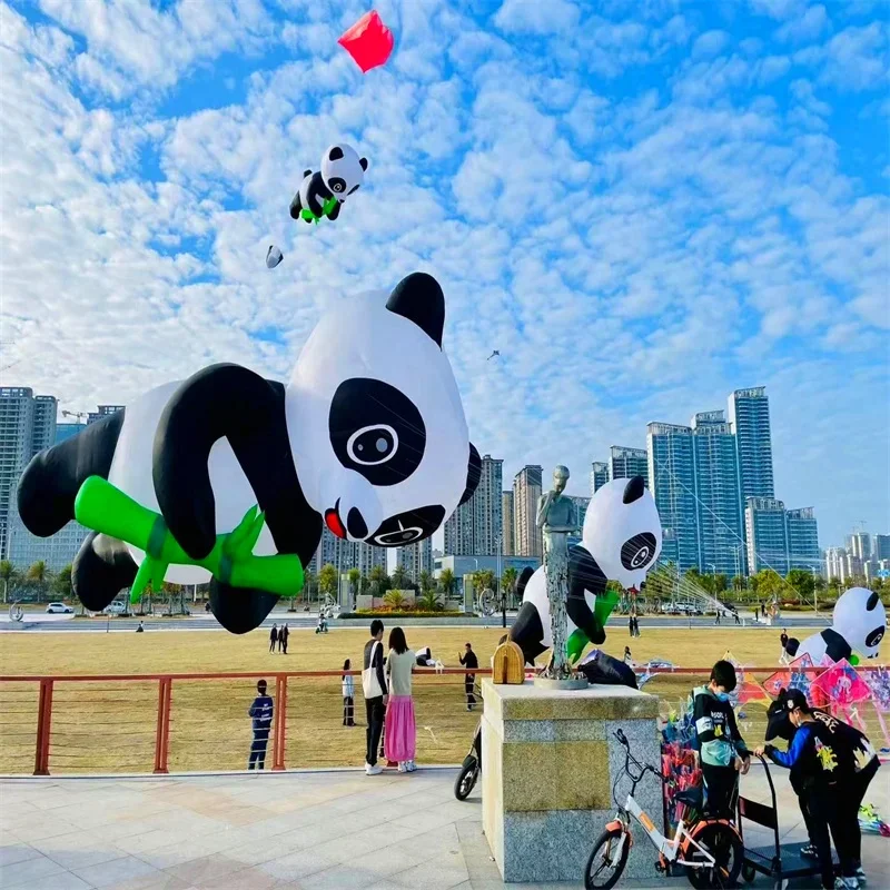 Free shipping panda kites flying for adults kites line inflatable kites pendant professional wind kites show soft octopus kites