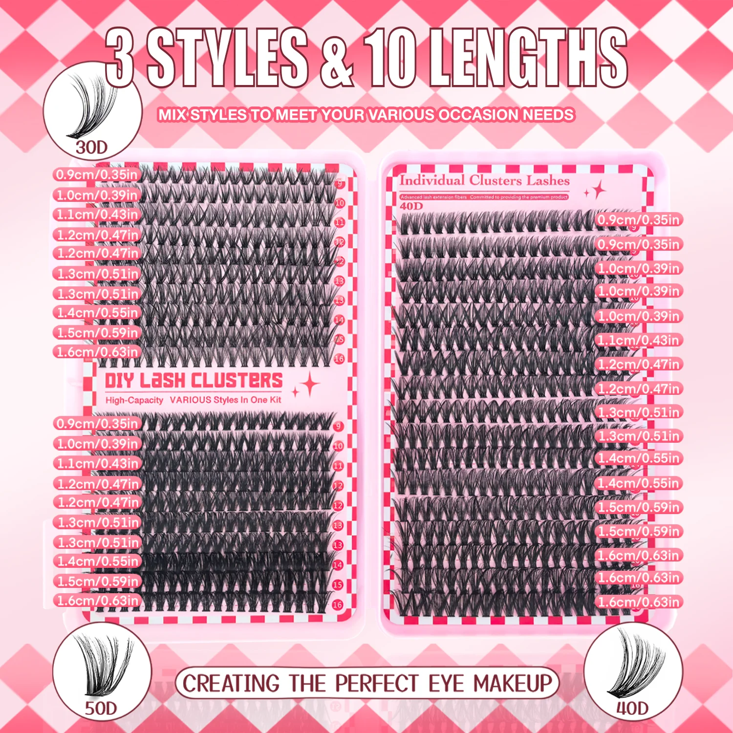 DIY 속눈썹 연장 키트 740개 속눈썹 클러스터, 속눈썹 본드 및 실러 리무버 포함, 자연스러운 속눈썹 연장 키트
