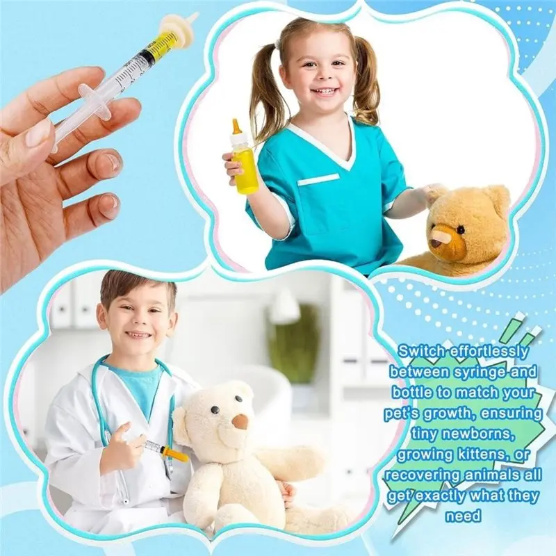 TFORU-For Newborn Puppies Kittens Pet Nursing Kit 23 Pcs With Nursing Bottle Feeder Set, Nipples, Measuring Cup And Brush