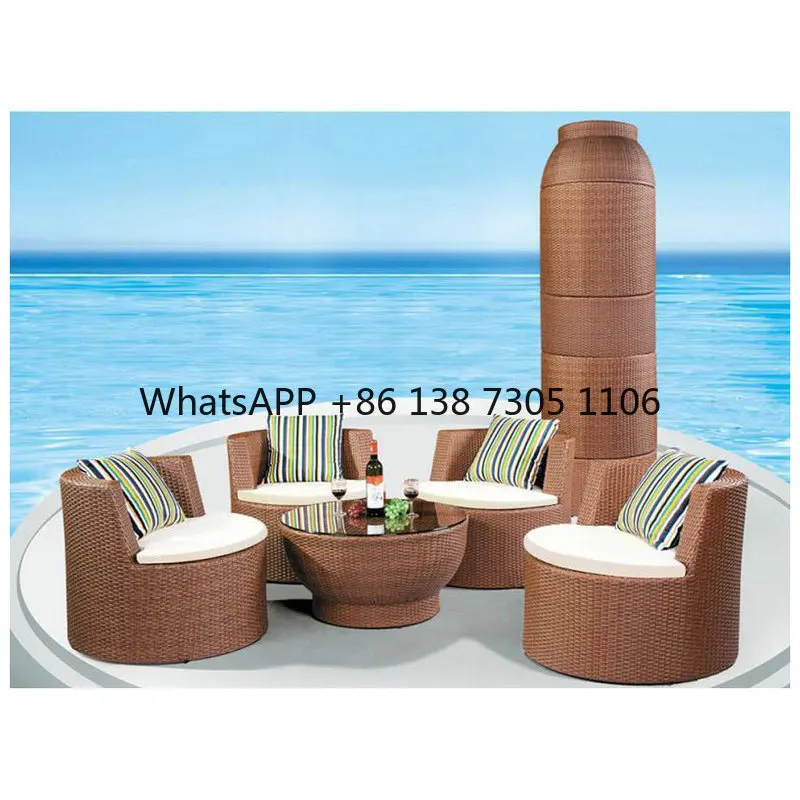 

Outdoor furniture rattan chairs balcony coffee table combination café club five-piece leisure rattan chairs