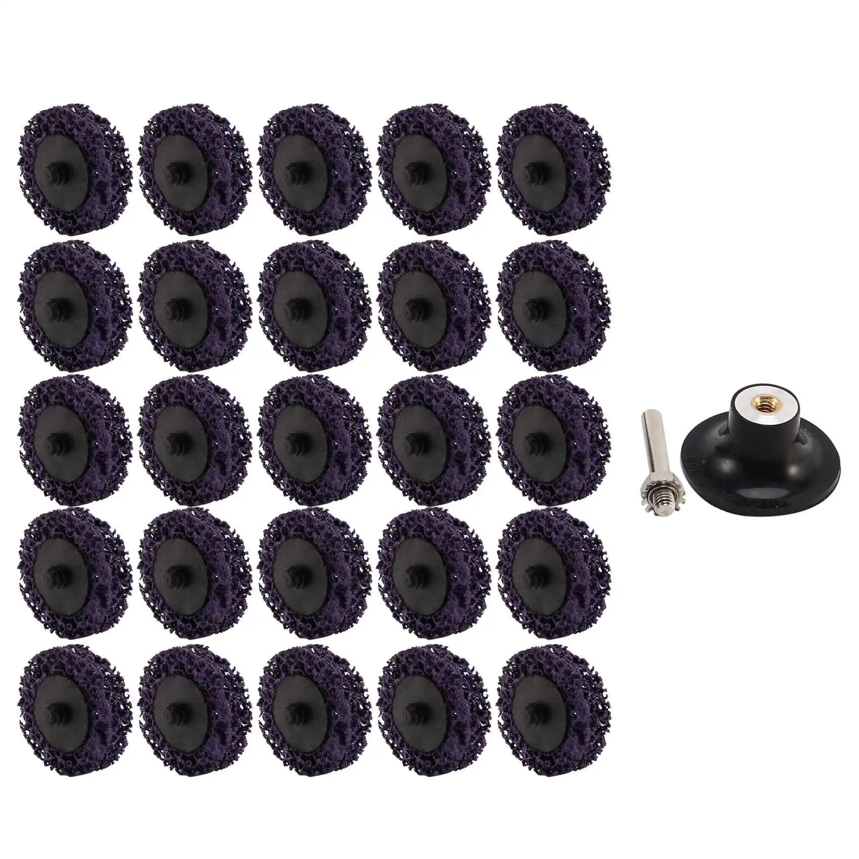 Aug. 25PCS 2 Inch 50Mm Quick Change Easy Strip & Clean Discs Purple For Paint Rust Removal Surface Prep With 1 Holder