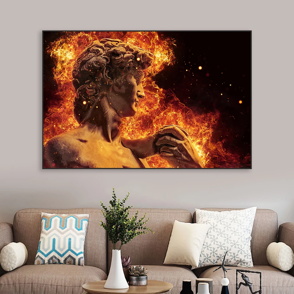 David Michelangelo Poster Abstract Italian Renaissance Prints Classical Beauty Sculpture Canvas Painting Home Living Room Decor