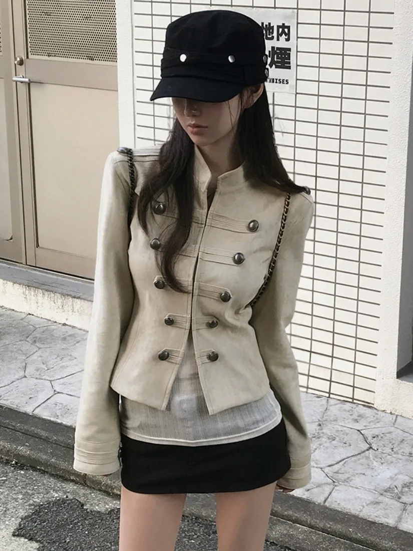 Napoleon Hoodie Jacket Women's High Street Unique Design Short Shoulder Spring Autumn Winter Casual Comfortable Sweatshirt