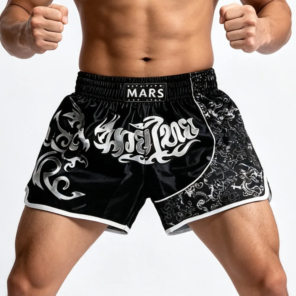 MMA Men's Boxing Combat Shorts Fighting Training Boxing Shorts Printed Quick Drying Muay Thai Shorts Plus Size S-4XL
