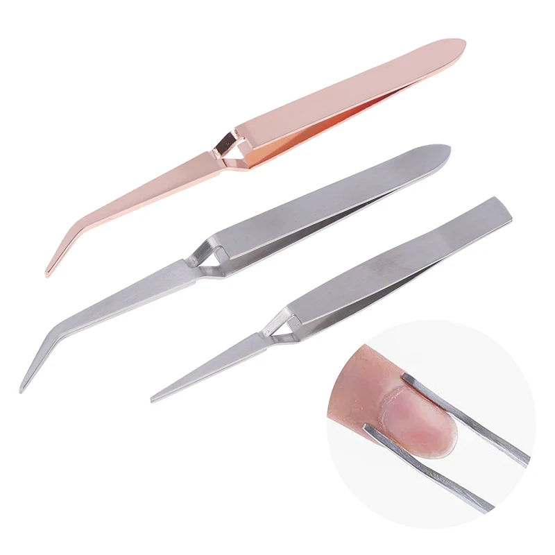 1Pc Multifunction Stainless Steel Nail Art Shaping Tweezers Cross Nail Clip Nail Art Tool Professional Manicure Tools