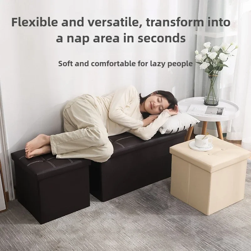 

Folding storage box,household storage box,rectangular storage stool for cloth,large size for sitting,household storages artifact