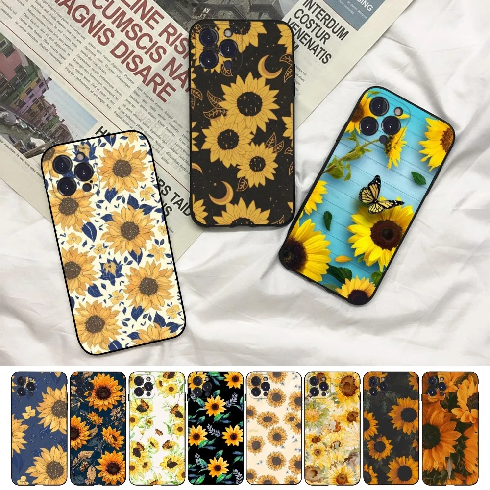 Sunflower Phone Case For iPhone 15 14 11 12 13 Mini Pro XS Max Cover 6 7 8 Plus X XR SE 2020 Funda Shell