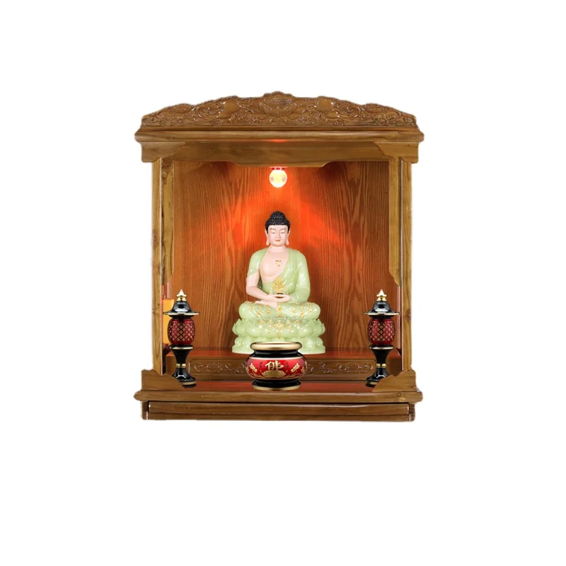 

CX God of Wealth Cabinet Wall-Mounted Buddha Cabinet Solid Wood Small Buddha Niche