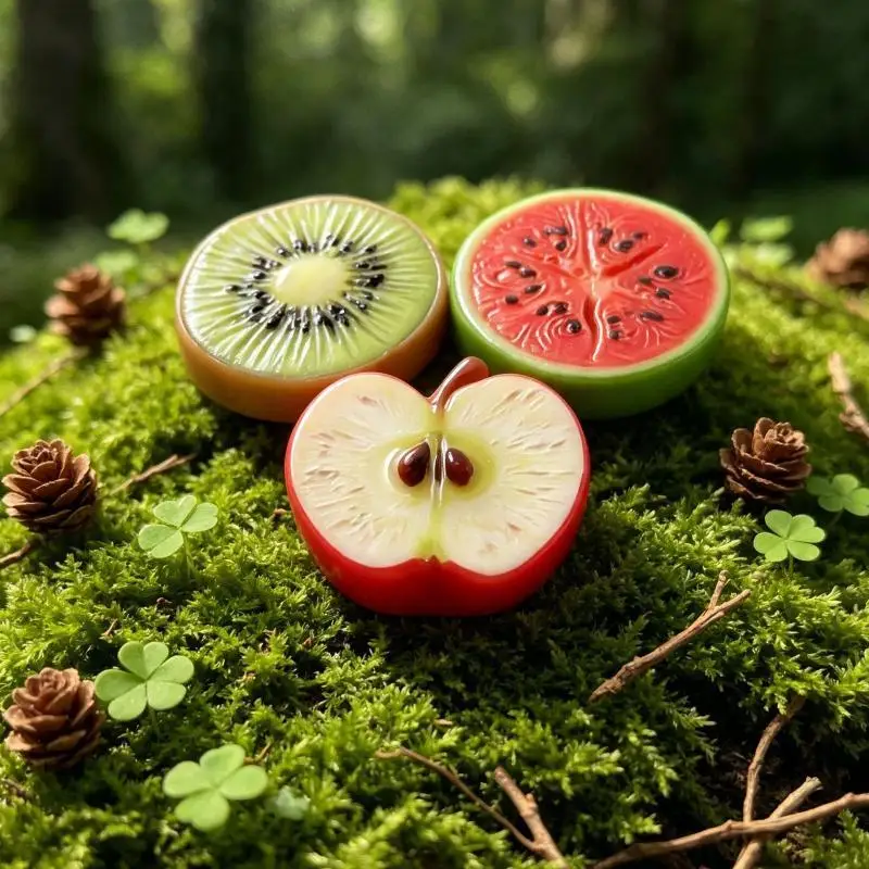 10pcs Cute Mini Fruit Slice Simulation: Watermelon Lemon Resin Flatback DIY Food Dollhouse Decor