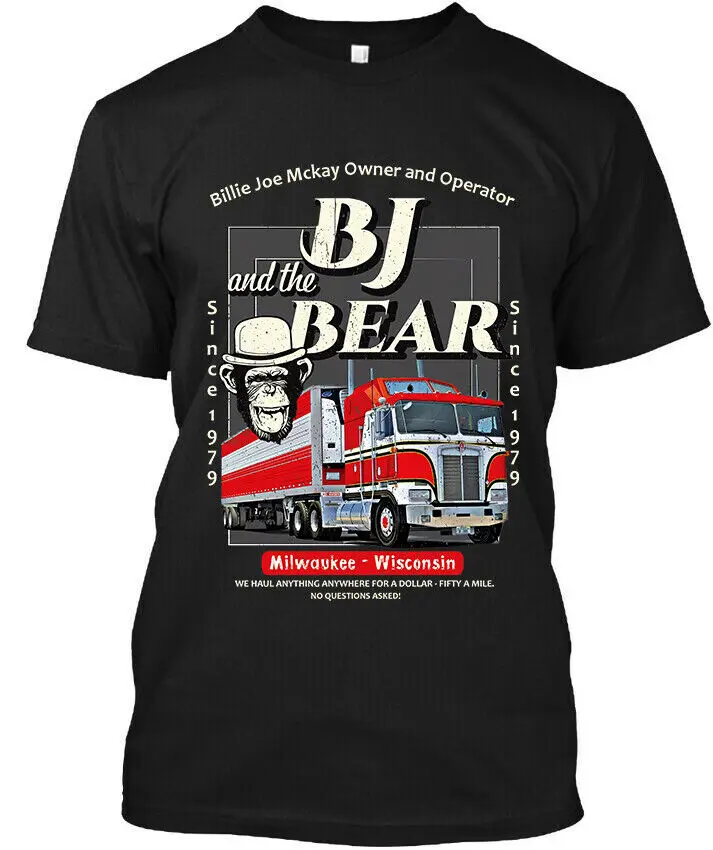 New Popular B J and the Bear American Action Comedy Series Logo T Shirt S 4XL