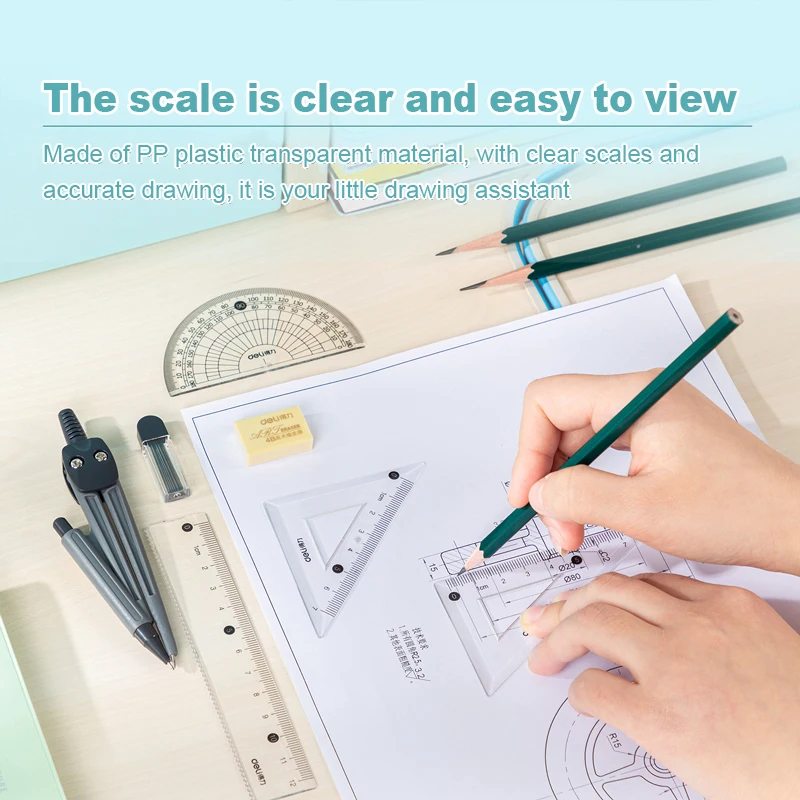 Compass Set Mathematical Drawing Set Tool Professional Multifunctional Ruler School Supplies 7pcs/Set Drafting Set