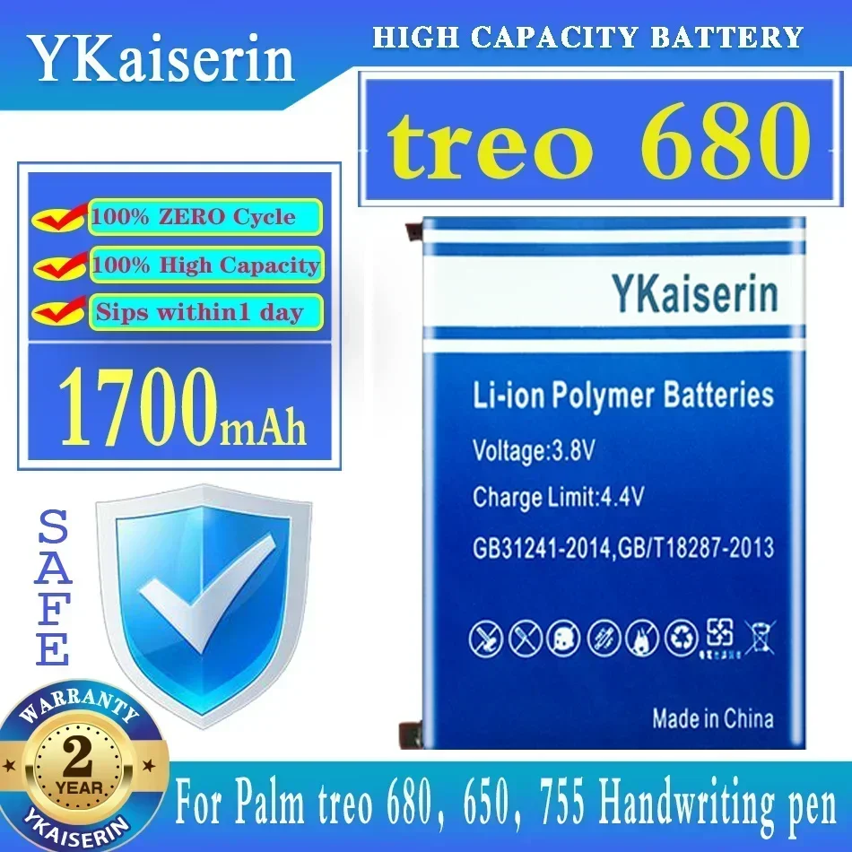 YKaiserin Battery 1700mAh for Palm Treo 680 650 755 Handwriting Pen High Quality Bateria Batteries + Track Code Warranty