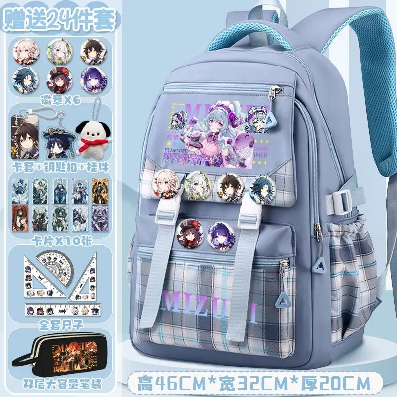 لعبة GS Impact Anime Cos Varesa Xilonen Sethos Chasca Yumetiuki Mizuki إلخ. حقيبة ظهر محمولة للجنسين 2025