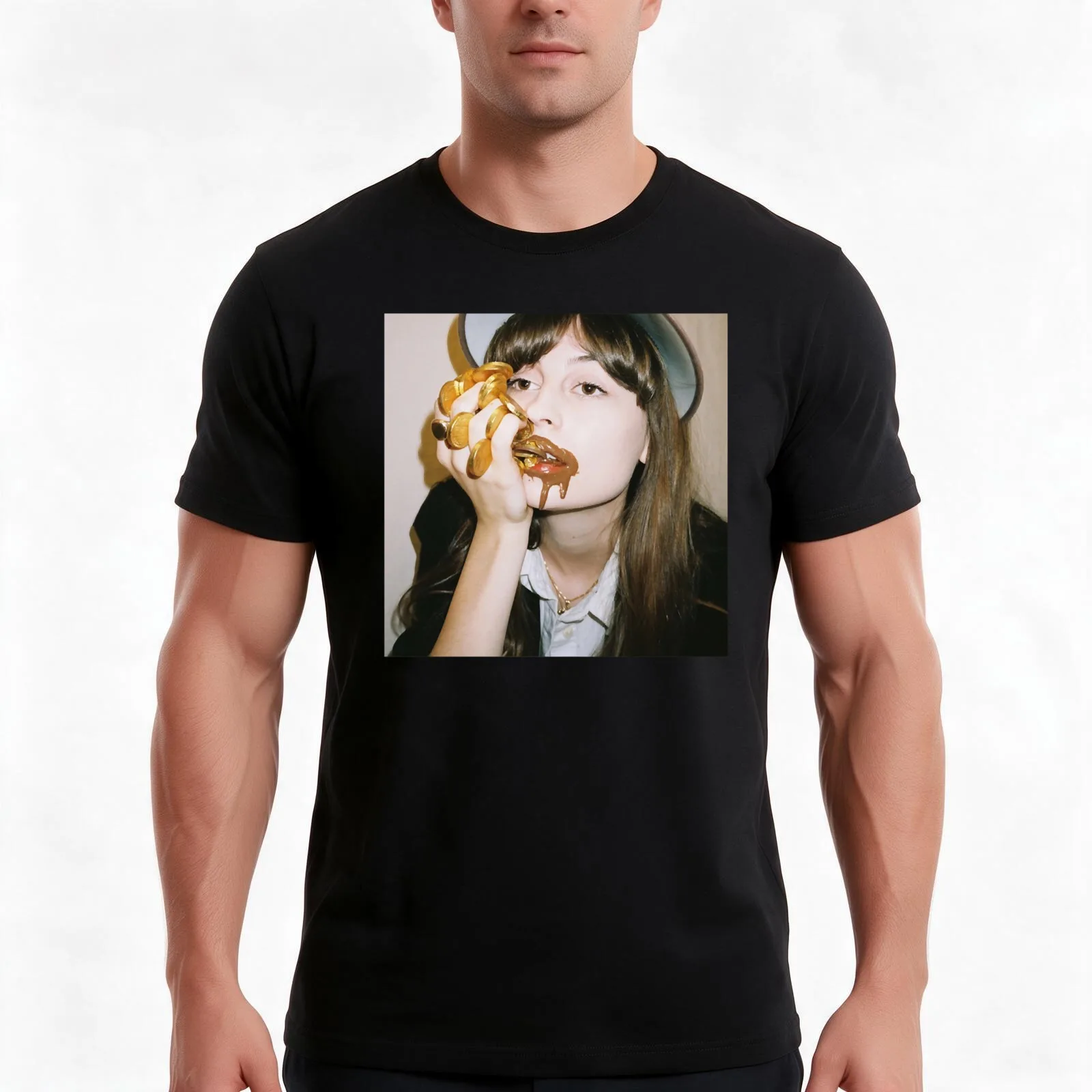 Faye Love Choco T-Shirt, Summer Casual Cotton Tee, Oversized Streetwear Tops, Vintage Graphic Print, Loose Fit Short Sleeve