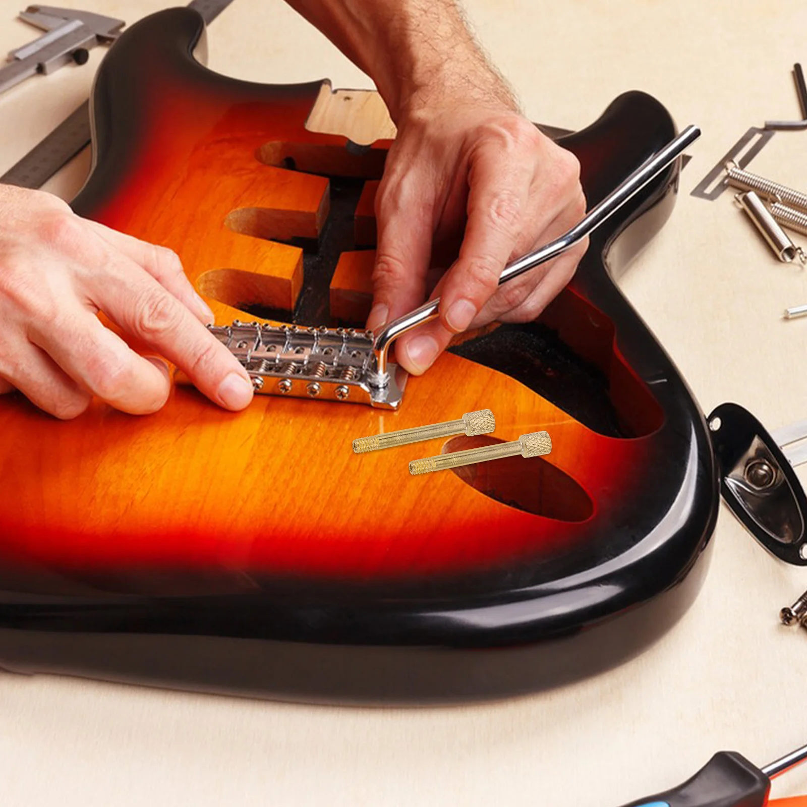 

6Pcs Guitar Tremolo Bridge Screws Copper Precision Design Stylish Appearance Ideal for Musicians Saddle Bridge Screw