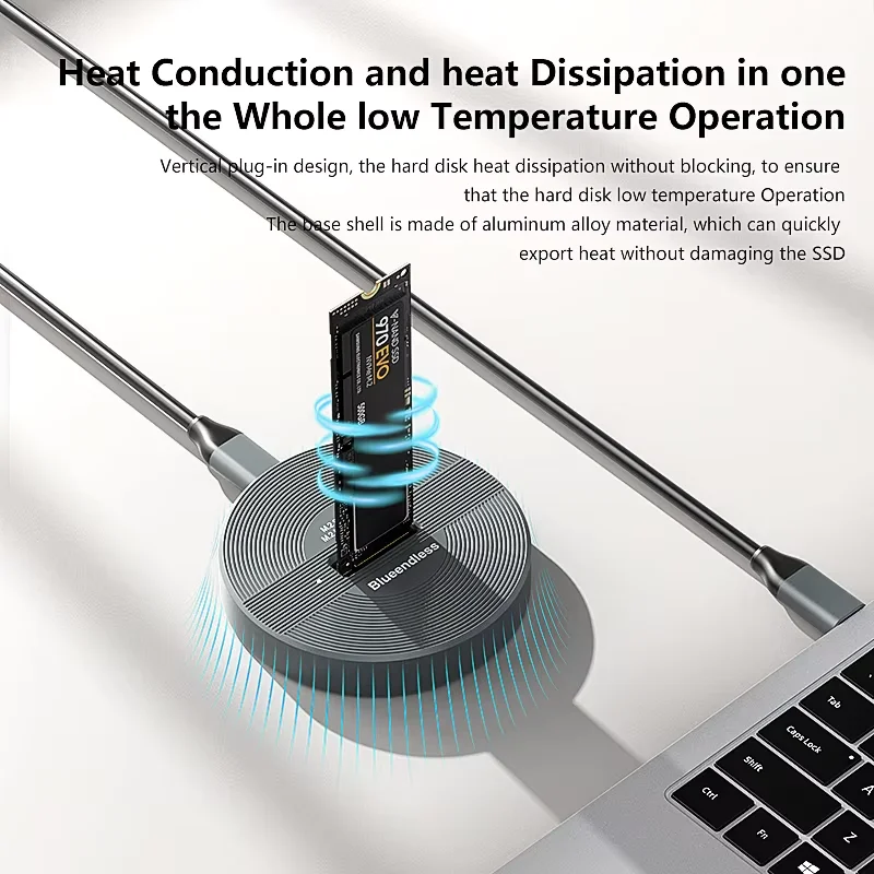 Stacja dokująca M.2 SSD typu C USB Gen2 Adapter obudowy dysku półprzewodnikowego 10 Gb/s M2 NGFF NVMe Obudowa dysku twardego do laptopa PC