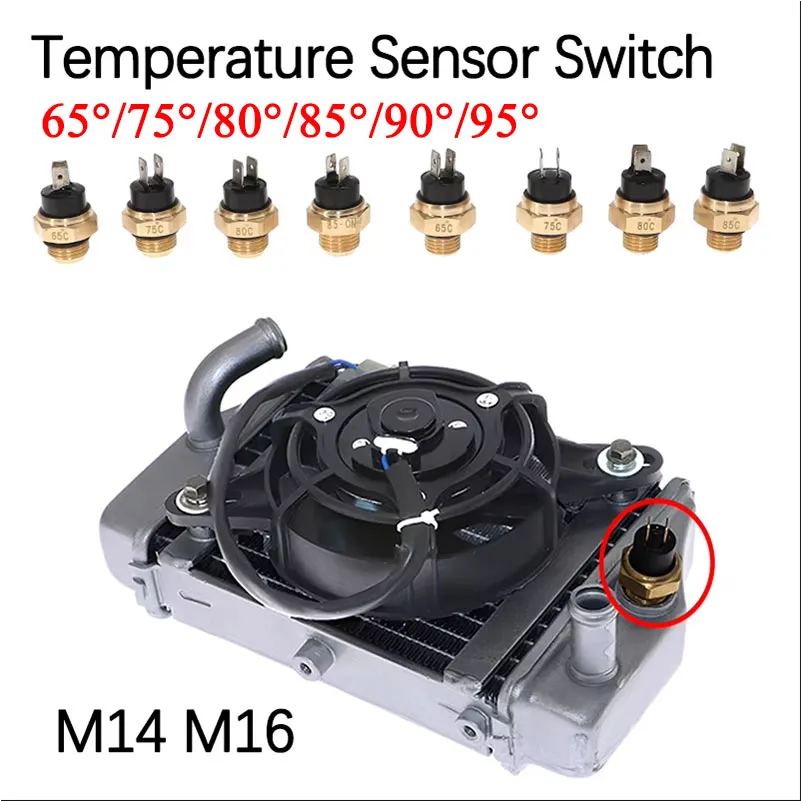 Langlebiger Messing Motorrad Kühler Kühlmittel lüfter Wasser temperatur Thermostat Schalter m14 m16 effiziente Leistung
