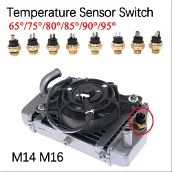 Durable Brass Motorcycle Radiator Coolant Fan Water Temperature Thermostat Switch M14 M16 Efficient Performance