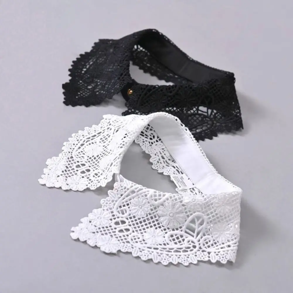 

New Lace Floral Fake Collar Detachable Black White Decoration Collar False Collar