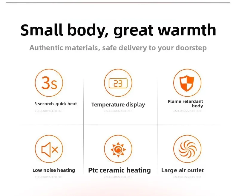 Able Portable Heater Intelligent Remote Control Mini Hot Air Dryer Timing Colorful Lights Heater Office Home