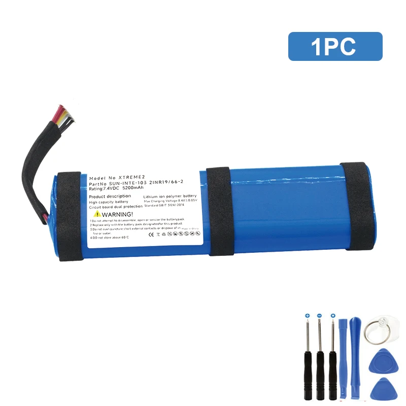 Voor JBL Xtreme 2 Xtreme 3 Xtreme2 Xtreme3 Vervangende Batterij 7.4V 5200mAh Bluetooth Speaker Batterijen Acumulator 6wire Plug