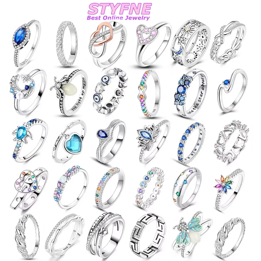 

Кольцо с синим цирконом, глаз дьявола, красочный цветок, кольцо с бантом, серебро 925, нежные женские обручальные кольца, подарок на день Святого Валентина, оригинал