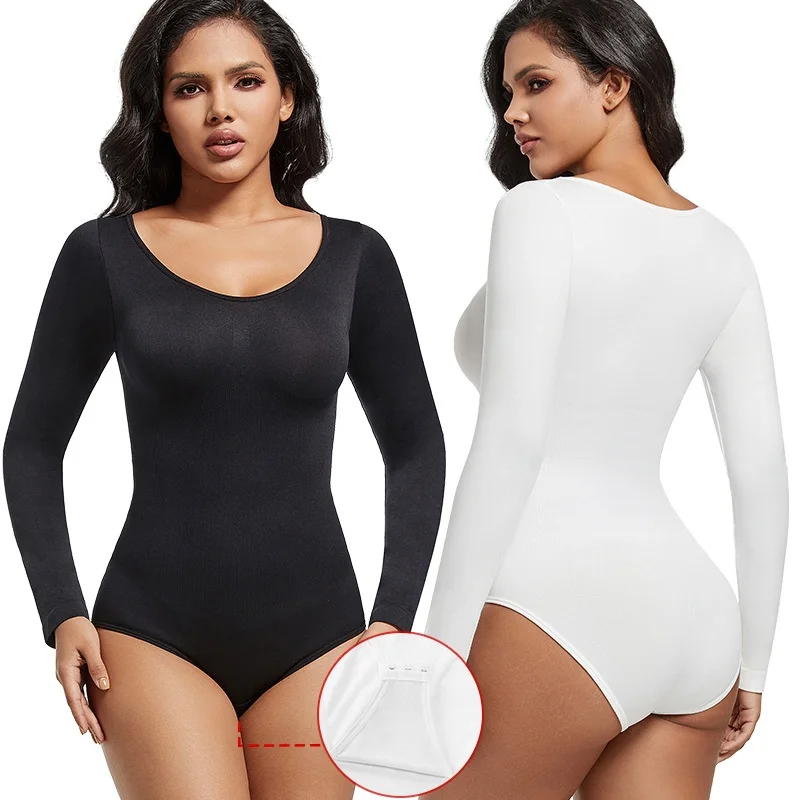 Shaping Jumpsuit For Women With A Base Inner Garment, Long Sleeved Triangular Strapping Jumpsuit, Oversized Seamless Shapewear