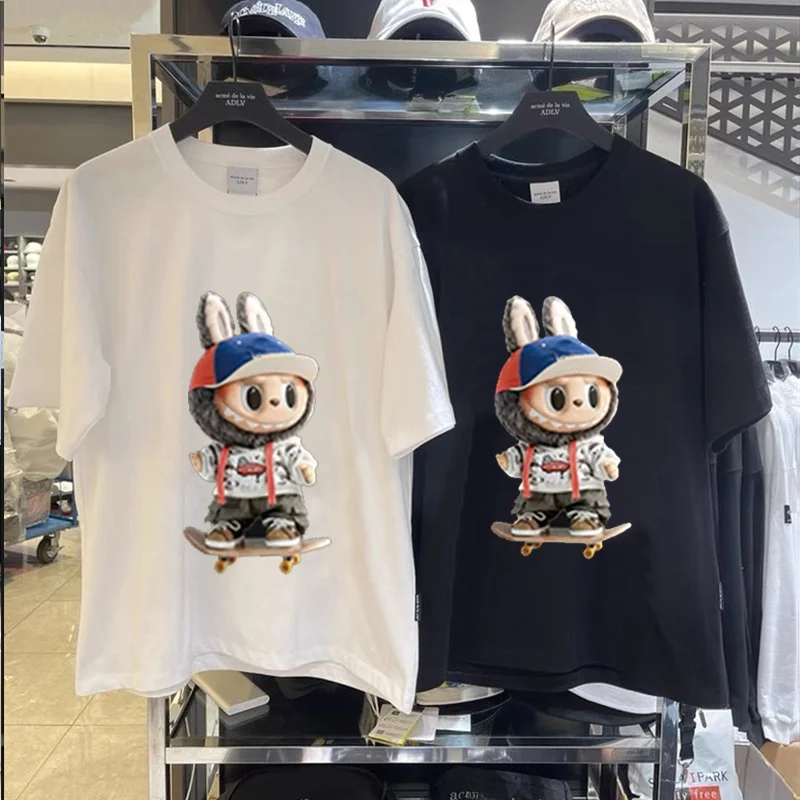 

Loose Large Size ex ort Sve T-irt Collaborative Doll Design Cotton Summer Top for Couples Casual Comfortable Fit