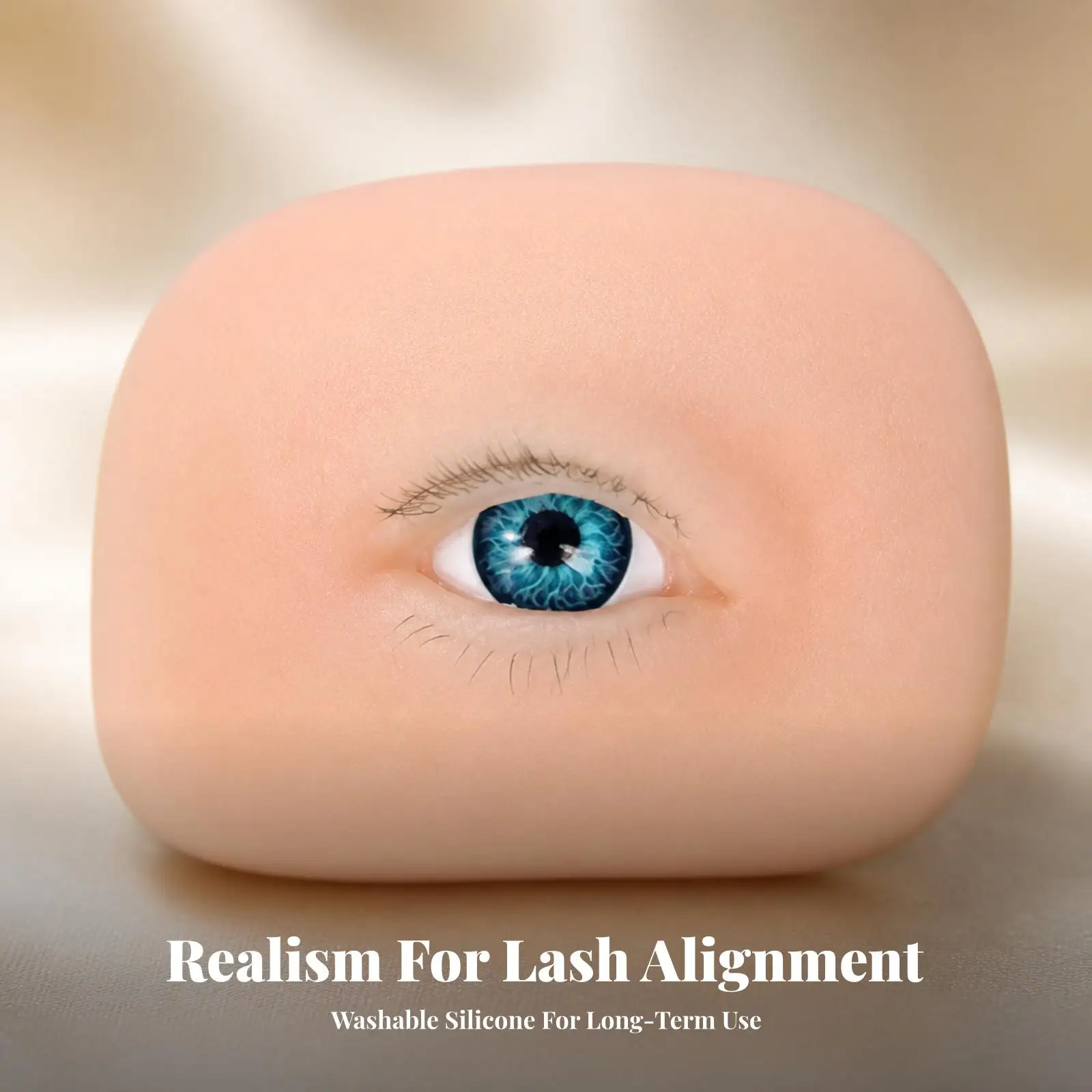 Silicone Eyelash Practice Module Skin-Like Silicone Eye with Lashes Realistic Eyelash Extension Training Eyelids for Learners