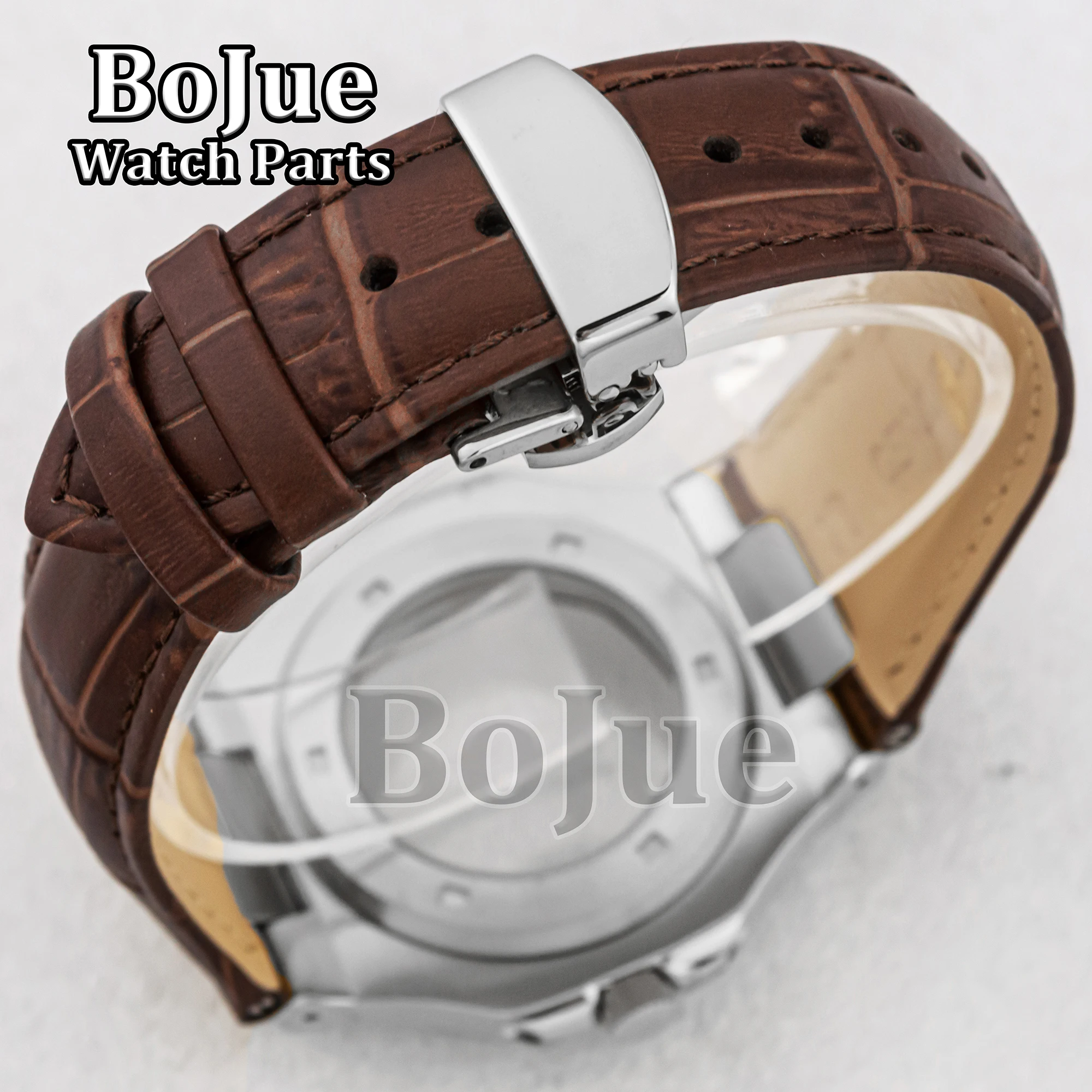 41mm Stainless Watch Case Genuine Leather Strap Sapphire Glass For Mod Nautilus Seiko nh35 nh36 nh38 Movement Dial Waterproof