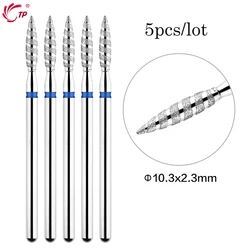 TP 5pcs/lot Flame Tornado Nail Drill Bits 3/32