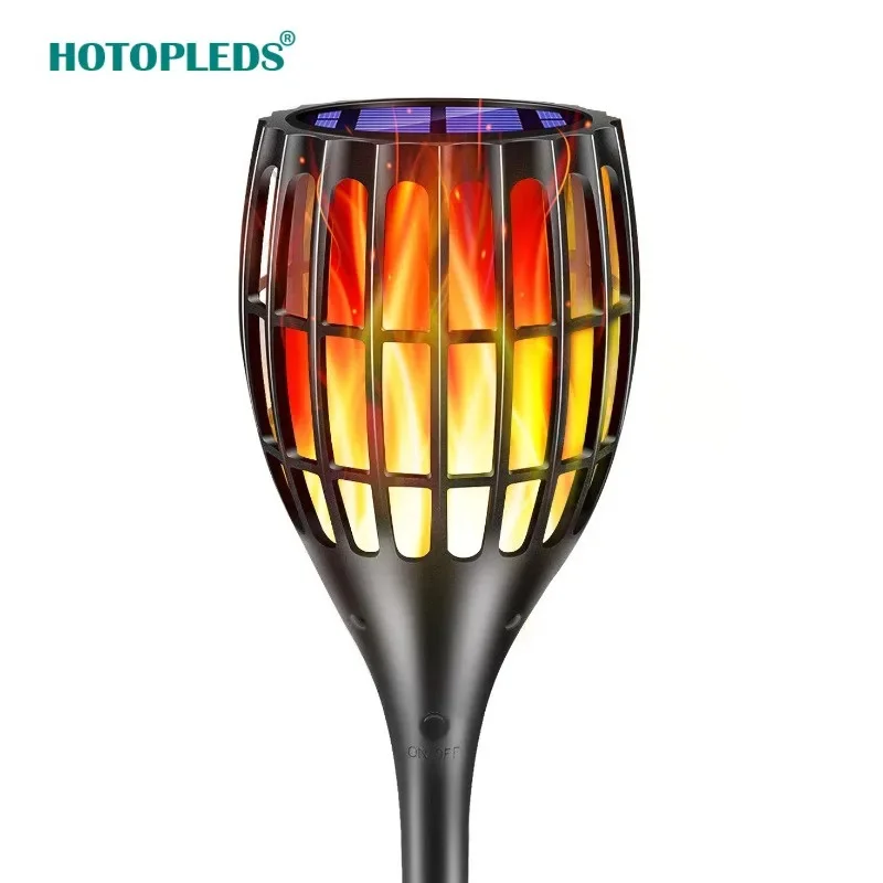 

96 LED Outdoor Solar Vertical Flame Garden Light For Yard Landscape Shimmering Decorative Projection Light Control