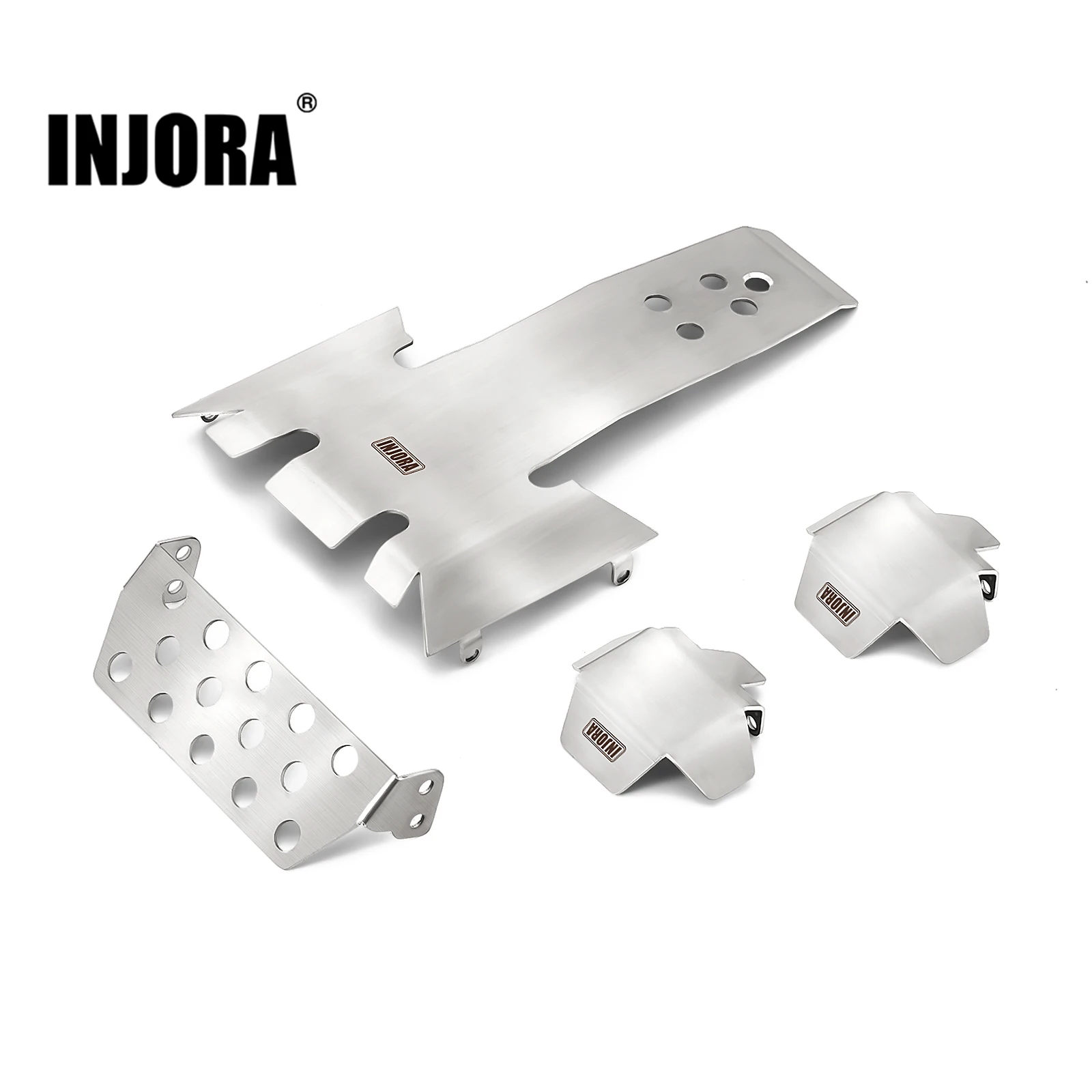 INJORA Stainless Steel Skid Plate Axle Protector Chassis Guard for 1/10 RC Crawler VP VS4-10 Phoenix Fordyce