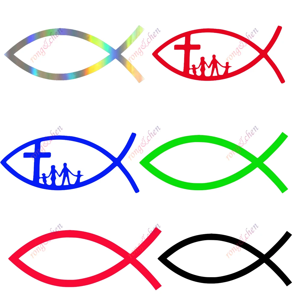 

Funny Car Sticker Faith Fish for Car Motorcycle Racing Helmet Laptop Trunk Body Car Window Surfboard Waterproof PVC Vinyl Decals