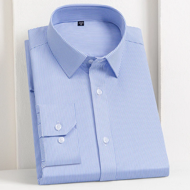 

Anti-Wrinkle Men Shirt Long Sleeves Dress Shirts For Men Slim Fit Camisa Social Business Blouse White Office Shirt Male Clothing