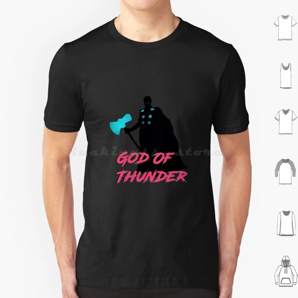 God Of Thunder T Shirt Big Size 100% Cotton Odinson Thunder Lightning Hero Superhero End Game Infinity War Infinity Gauntlet