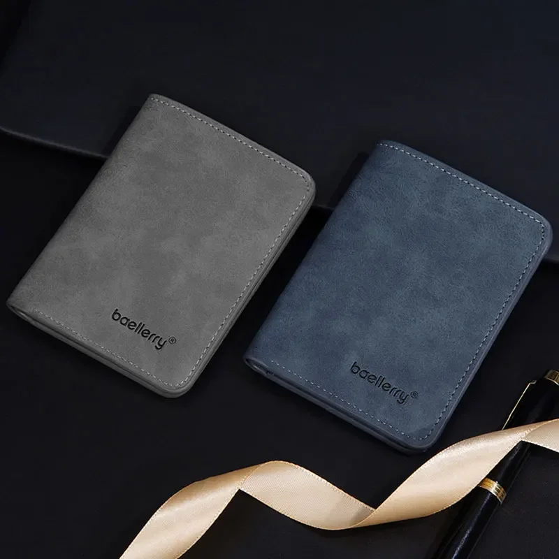 رقيقة غطى بالرمل الجلود متعددة بطاقة رخصة القيادة حامل بطاقة بسيطة عادية الأعمال الجديدة متعددة الوظائف Bifold الرجال محفظة قصيرة