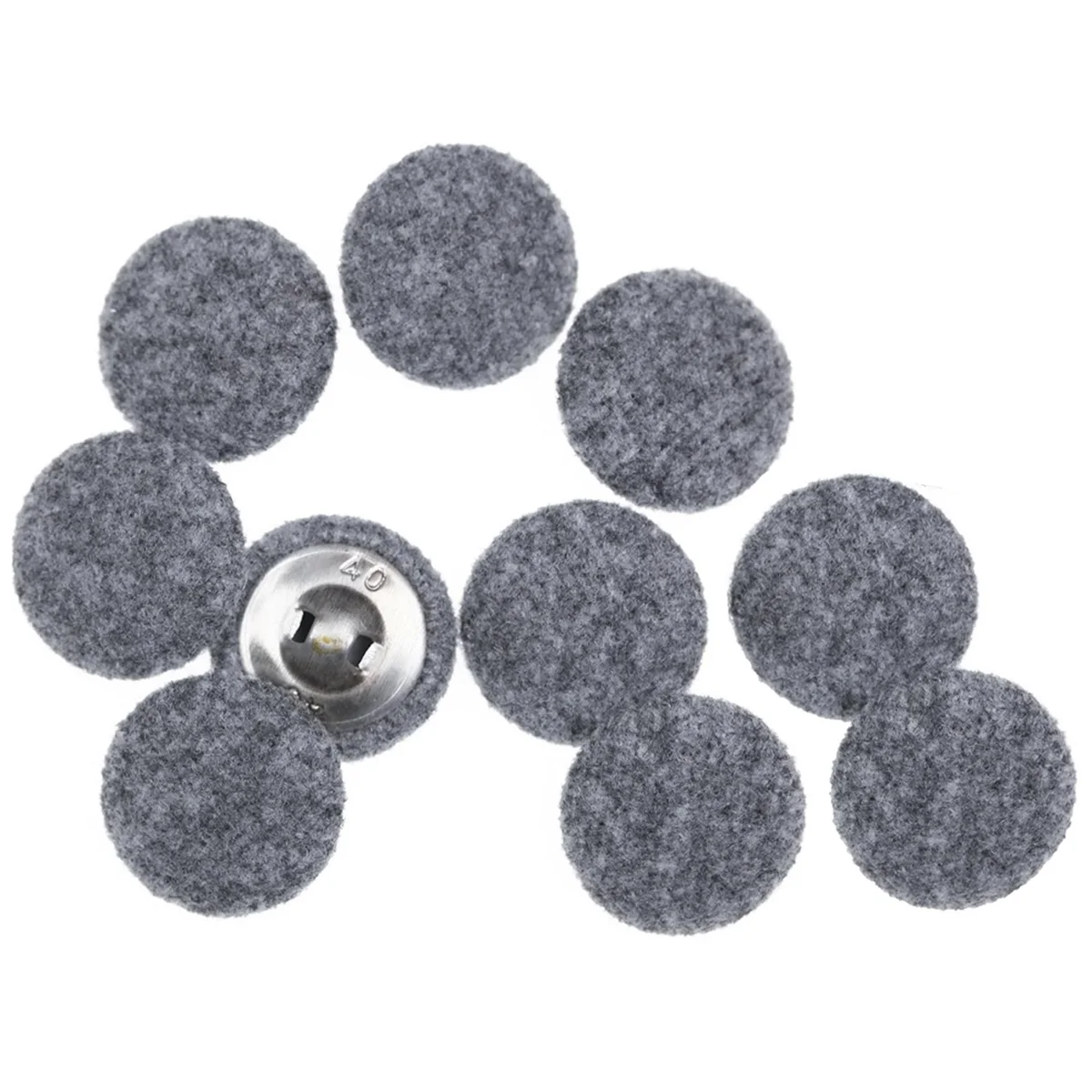 CYL-10PCS Fabric Cloth Covered Buttons with Metal Buttons for Suits Gowns Blouses Sweaters Fabric Buttons Grey 25mm